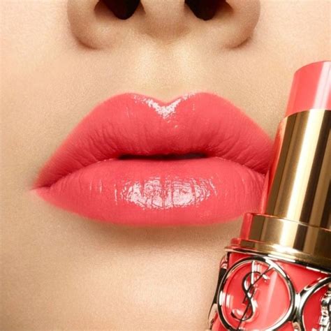 yves saint laurent ysl rouge volupte corail in touch|YSL rouge lip color.